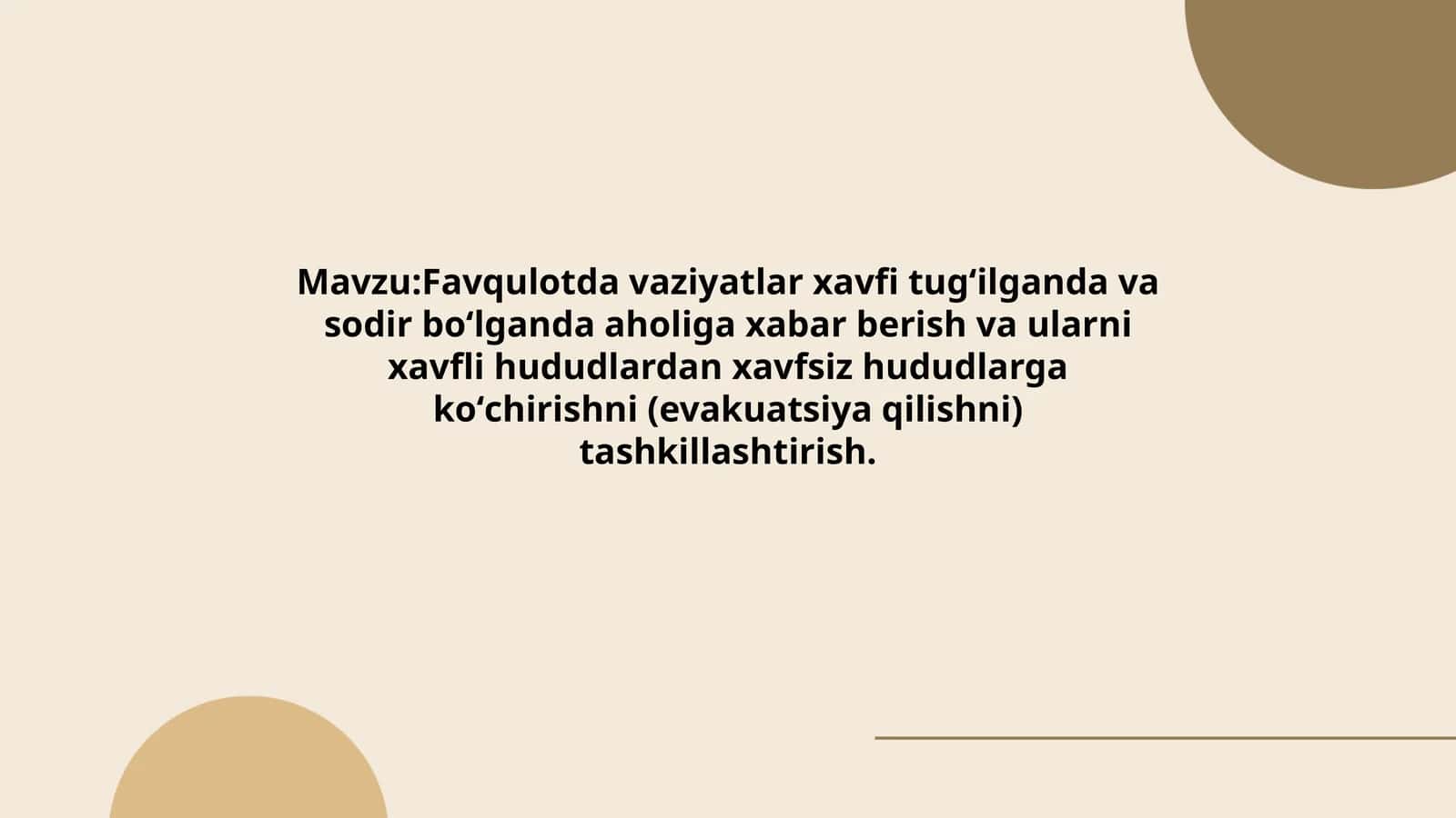 Favqulotda vaziyatlar xavfi tugʻilishi