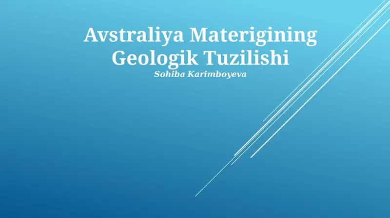 Avstraliya Materigining Geologik Tuzilishi
