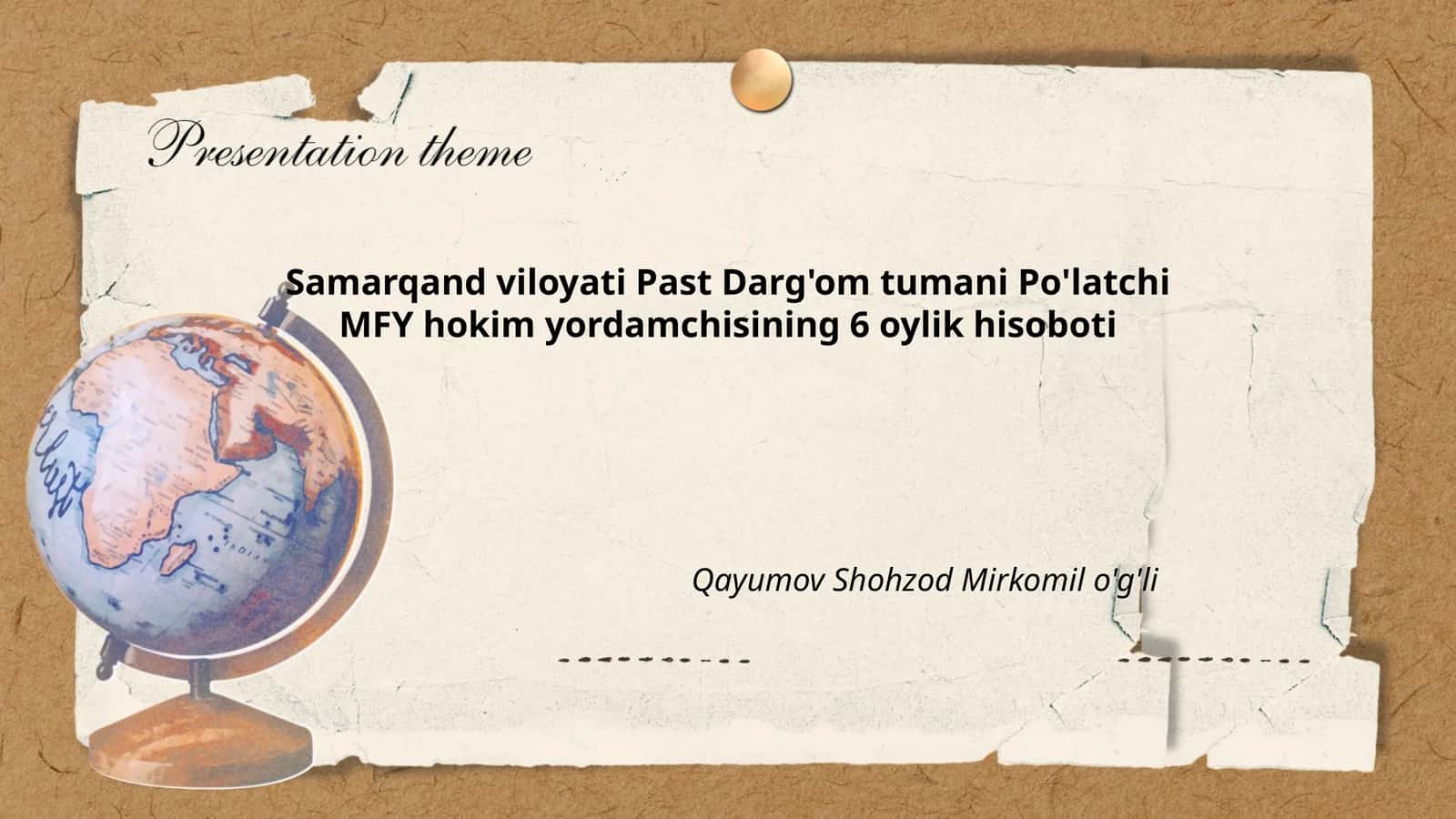 Hozirda yuklangan - 6 oylik hisobot