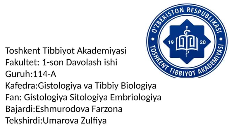 Toshkent Tibbiyot Akademiyasi Fakultet: 1-son Davolashishi