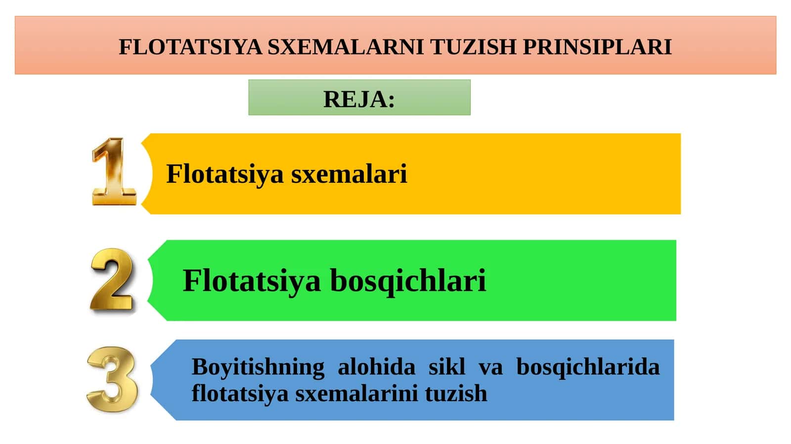 FLOTATSIYA SXEMALARNI TUZISH PRINSIPLARI