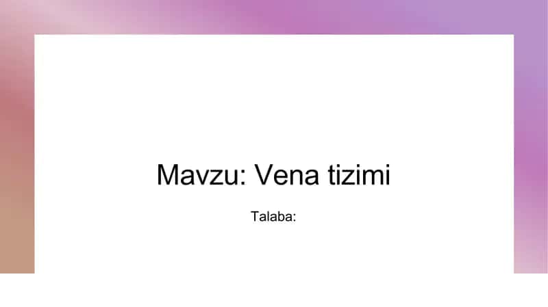 Vena tizimi