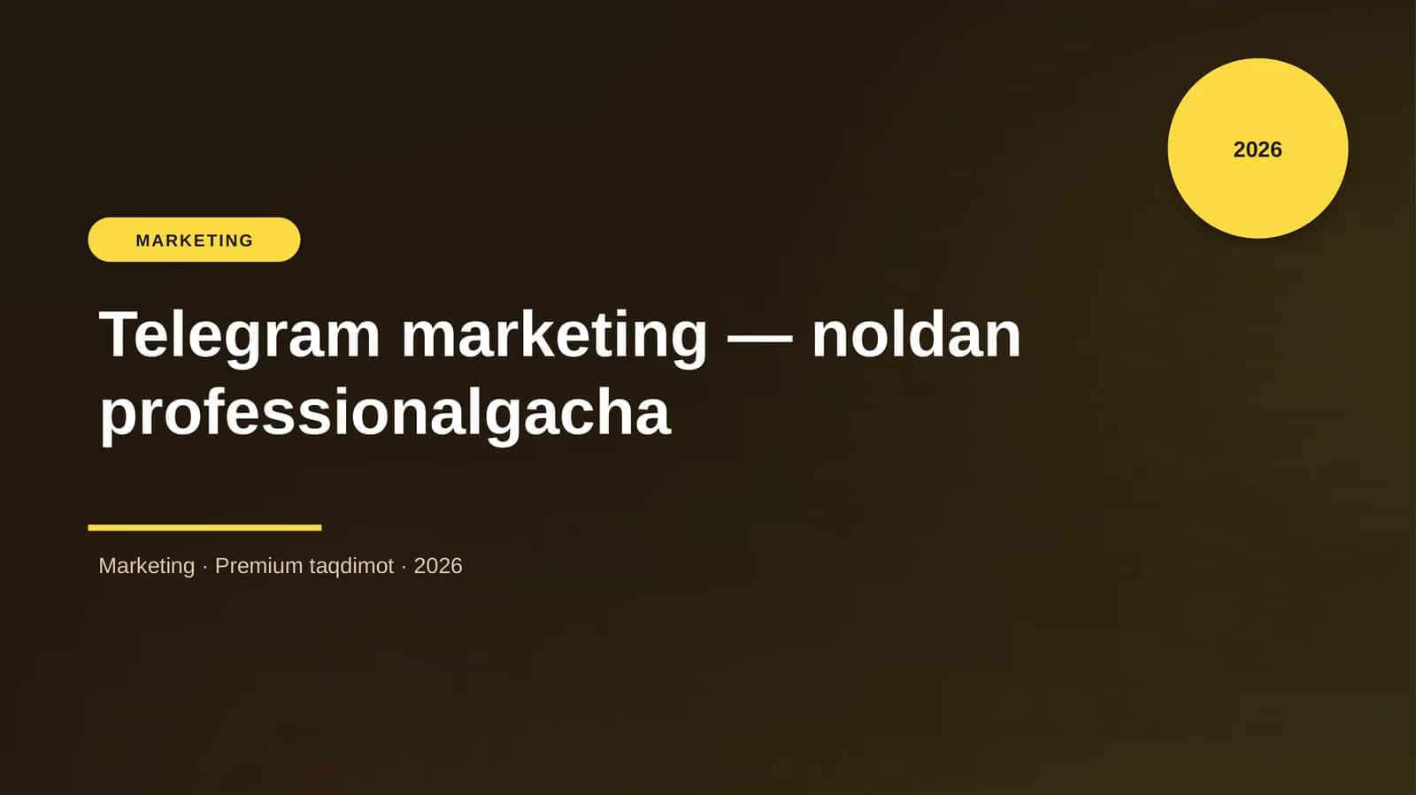 Telegram marketing — noldan professionalgacha