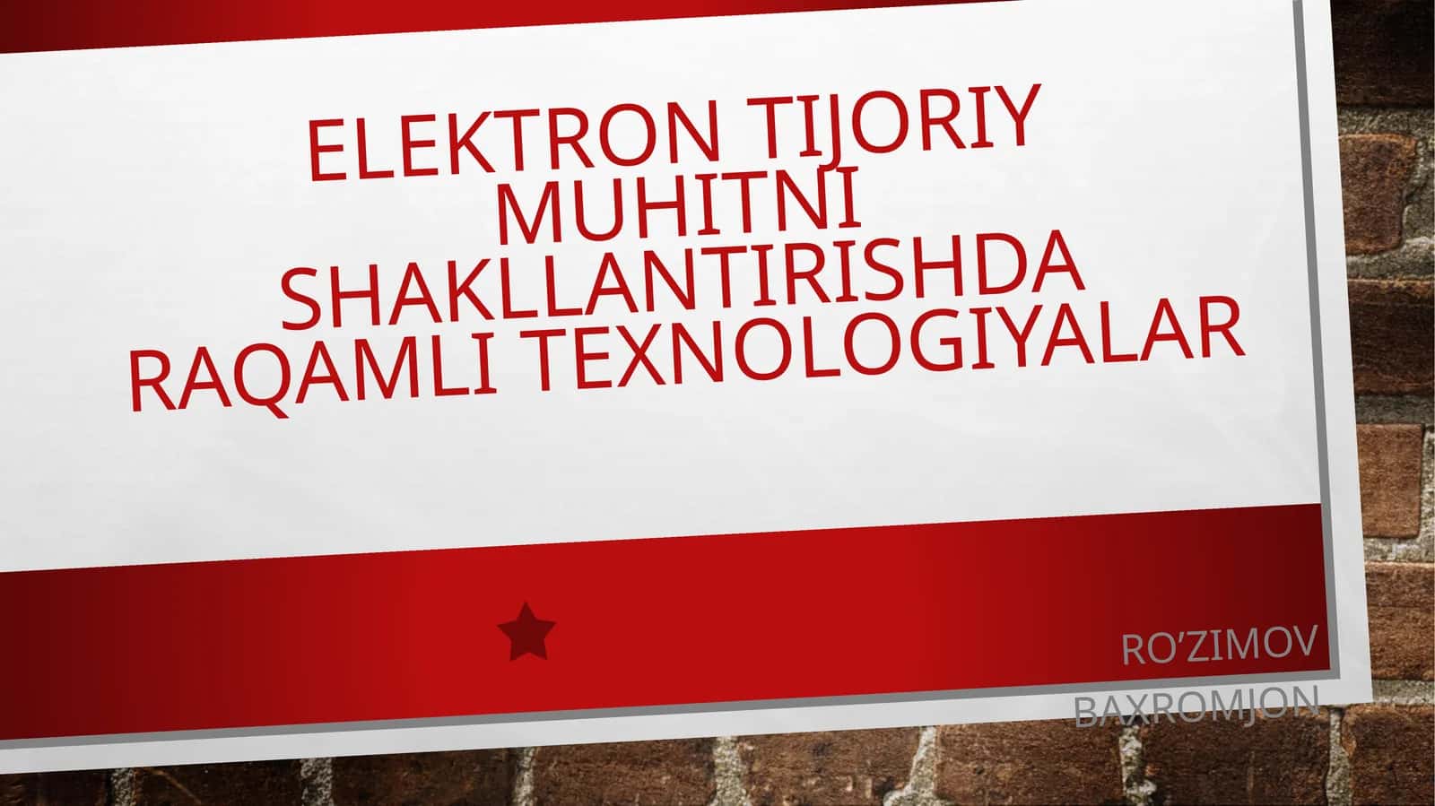 ELEKTRON TIJORIY MUHITNI SHAKLLANTIRISHDA RAQAMLI TEXNOLOGIYALAR