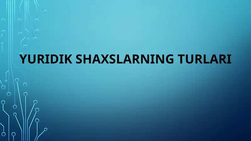 Yuridik shaxsning tushunchasi
