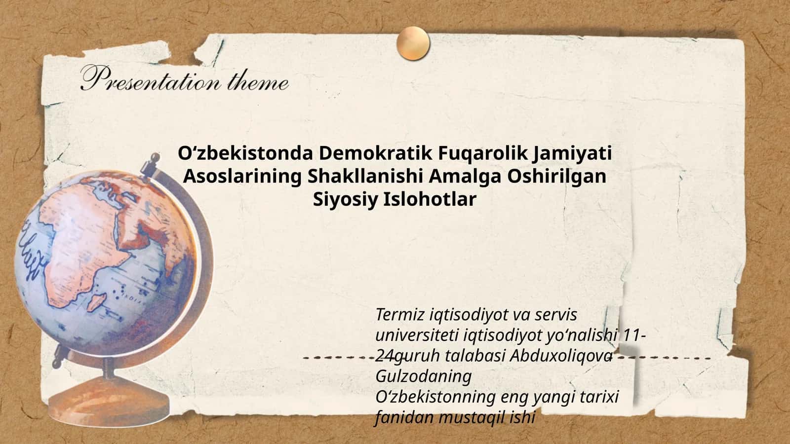 Oʻzbekistonda Demokratik Fuqarolik Jamiyati Asoslarining Shakllanishi Amalga Oshirilgan Siyosiy Islohotlar