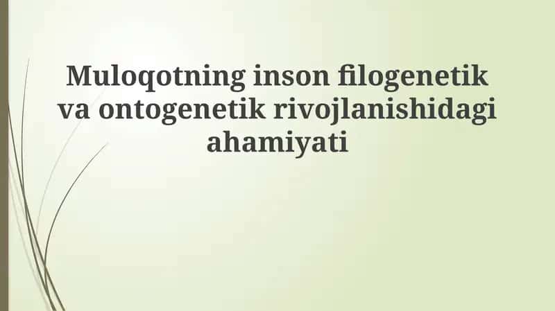 Filogenezda kommunikatsiyaning roli