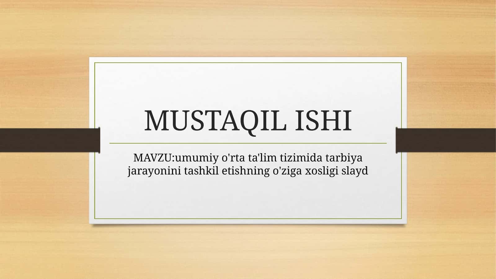 umumiy o'rta ta'lim tizimida tarbiya jarayonini tashkil etishning o'ziga xosligi slayd