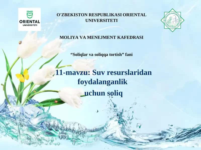 Suv resurslaridan foydalanganlik