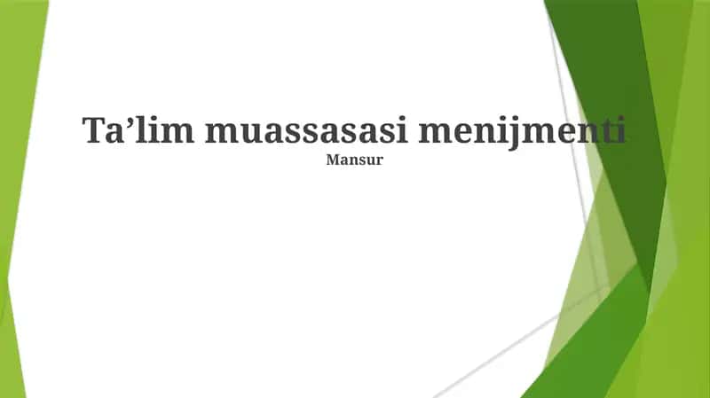 Taʼlim muassasasi menijmenti