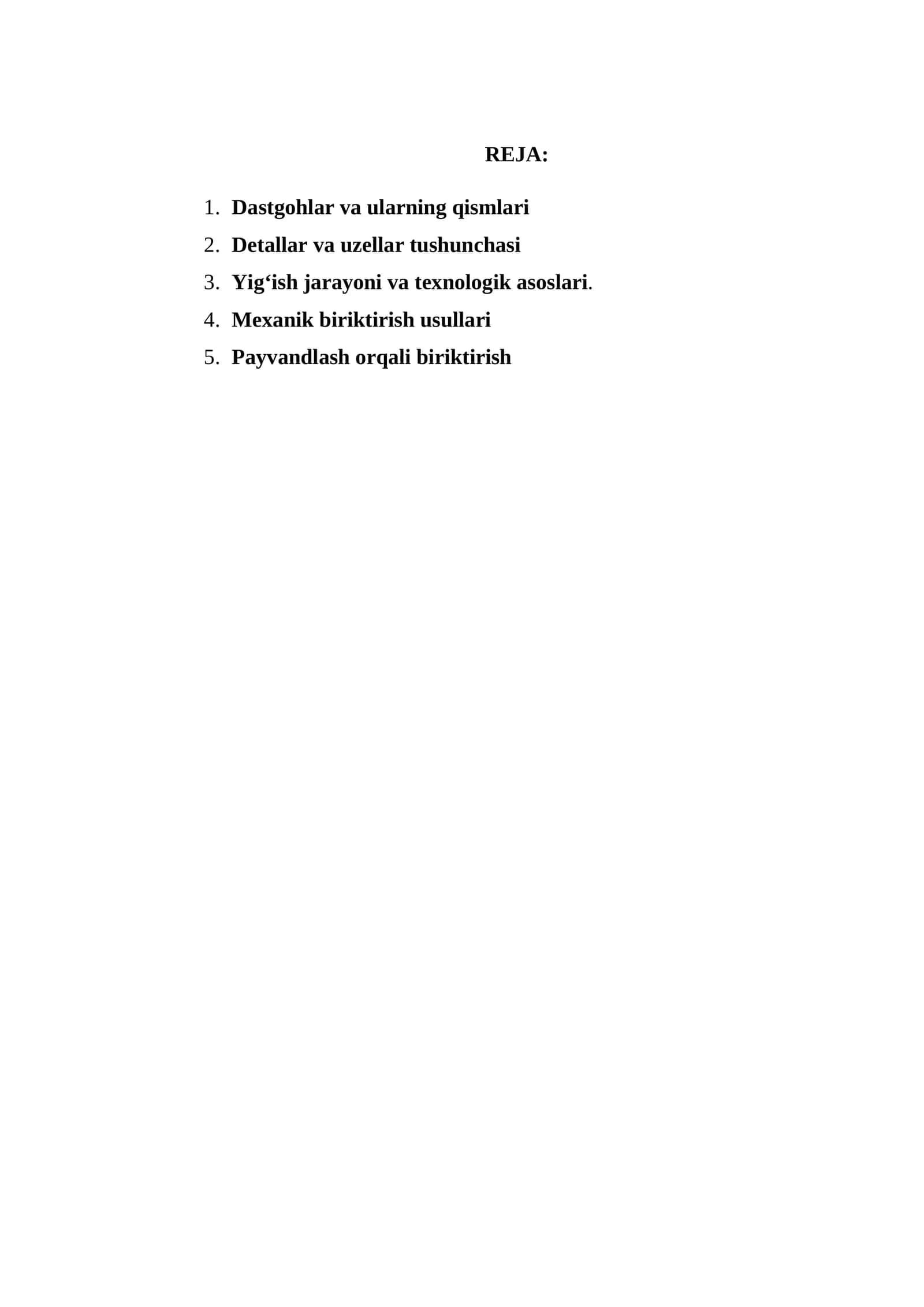 Dastgohlar va ularning qismlari