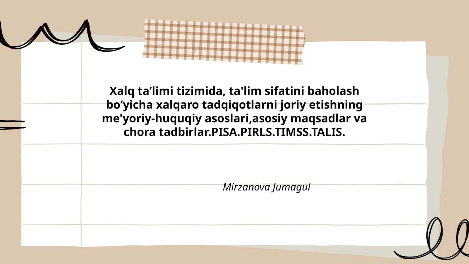 Mirzanova Jumagul