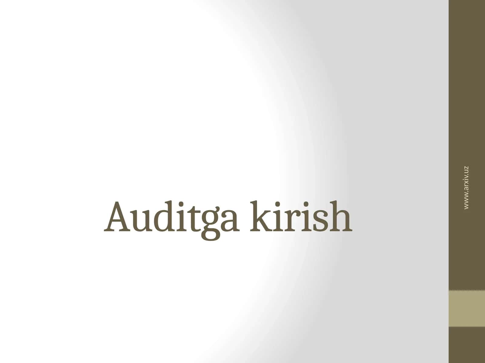 Auditga kirish
