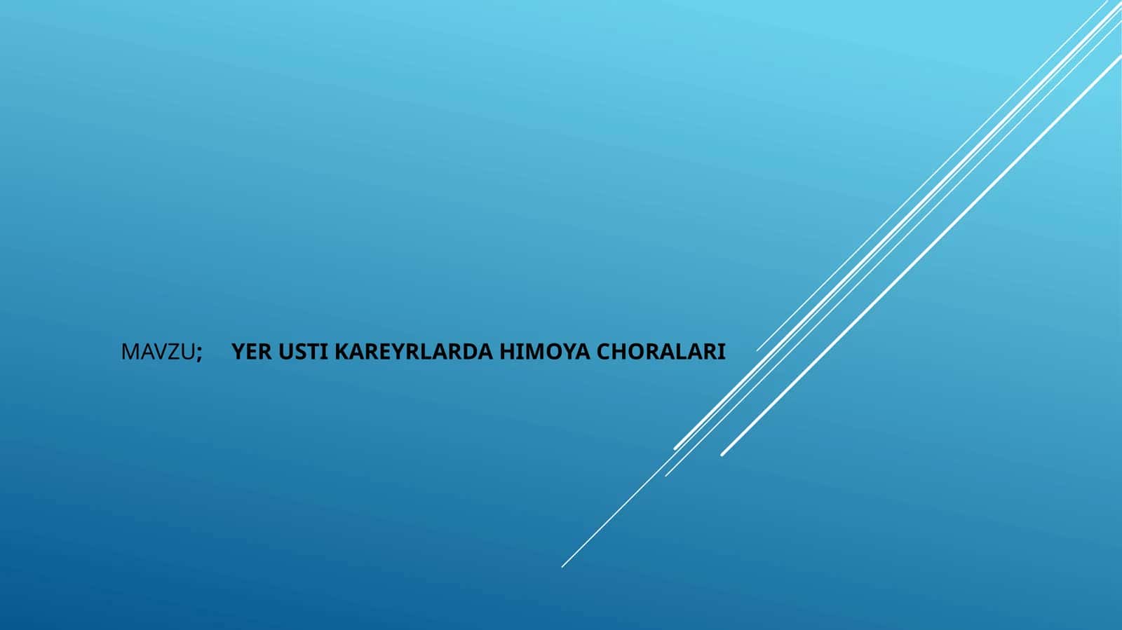 Yer usti kareyrlarda himoya choralari