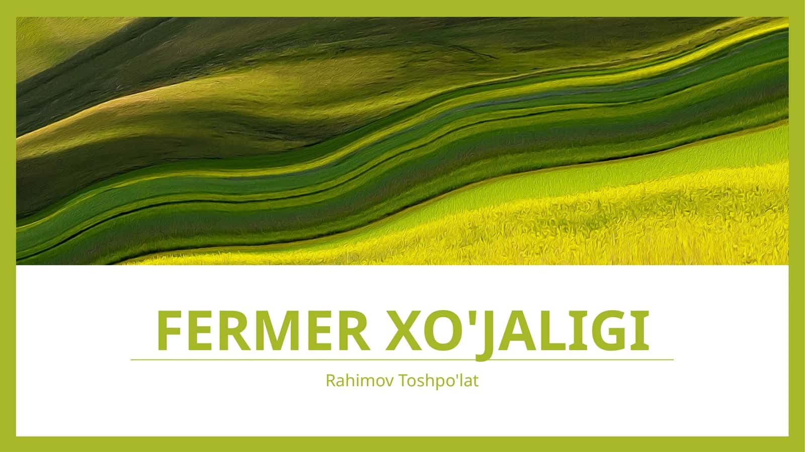 fermer xo'jaligi