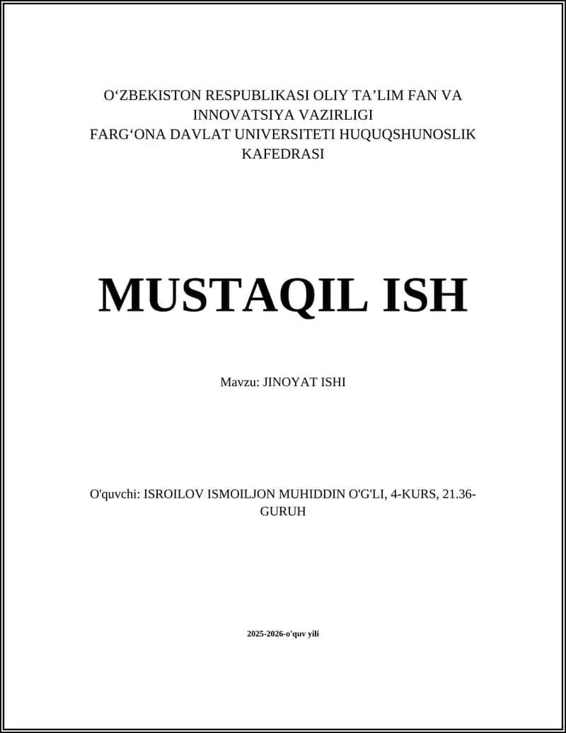 JINOYAT ISHI