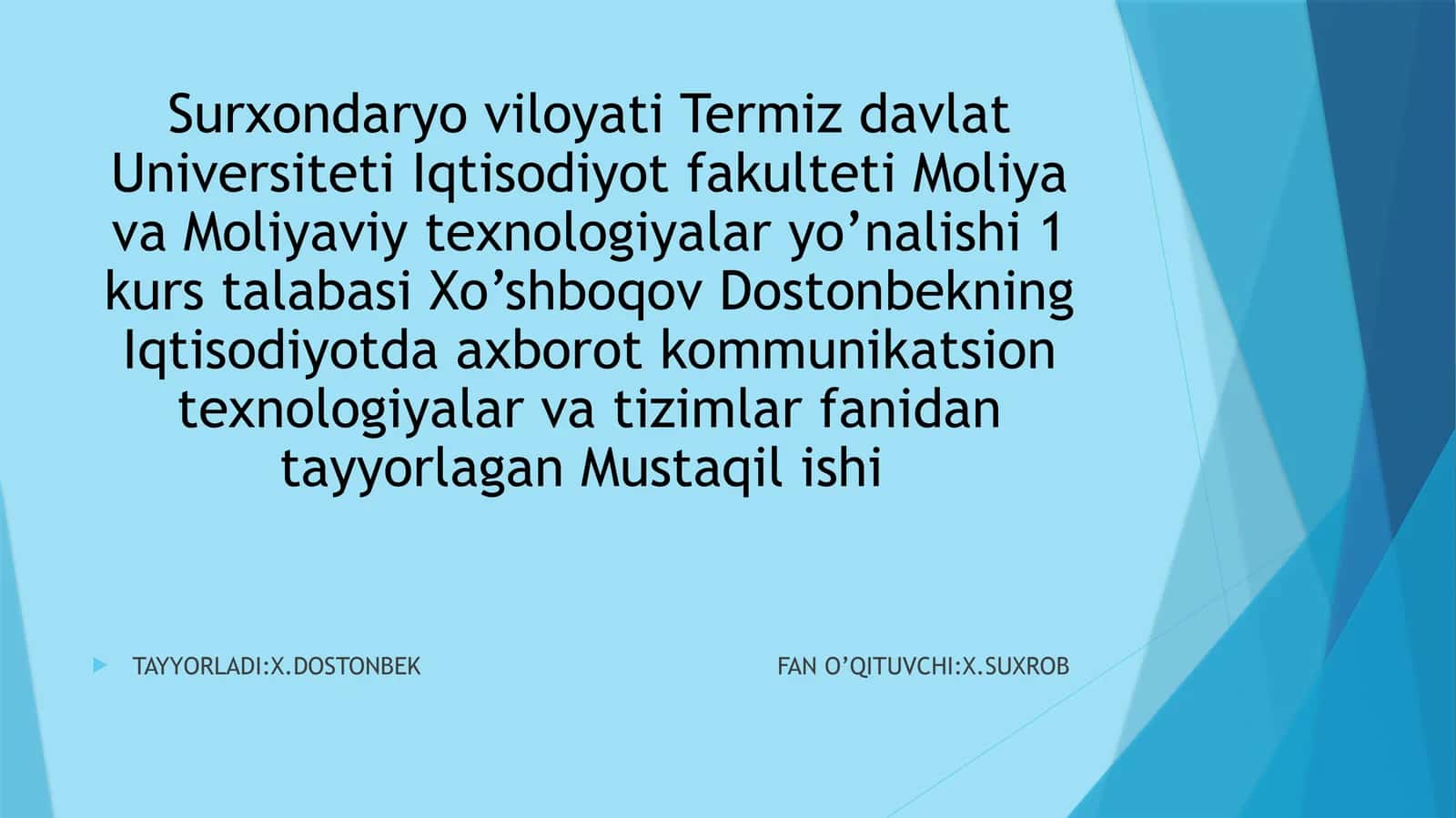 Axborot–kommunikatsiyatexnologiyalari MAHSULOTLARI