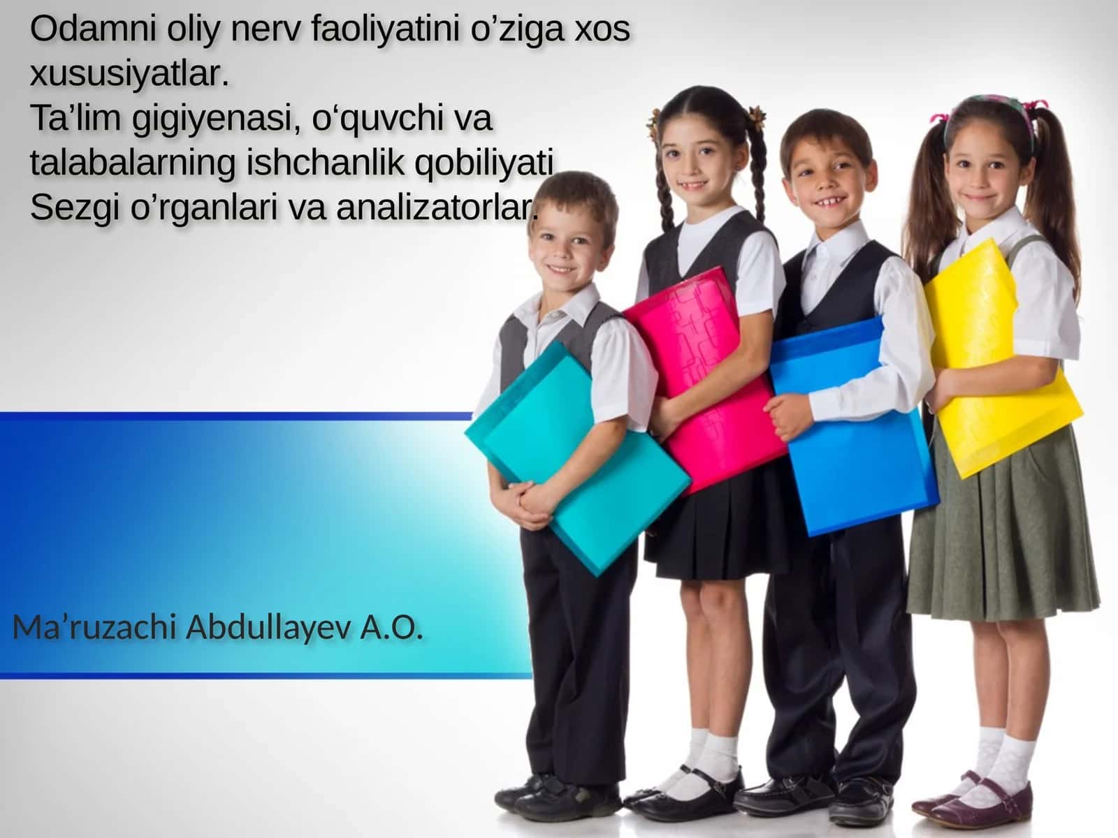 Одамни олиy нерв фаолиятини o’зига xос xусусиятлар.Ta’limgigiyenasi,o‘quvchivatalabalarningishchanlikqobiliyatiSezgio’rganlarivaanalizatorlar