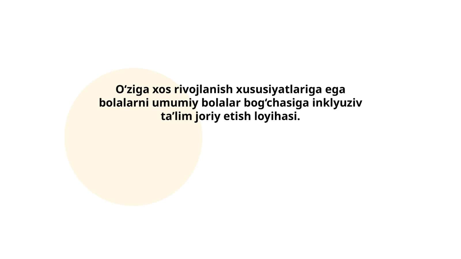 Inklyuziv ta'lim joriy etish loyihasi
