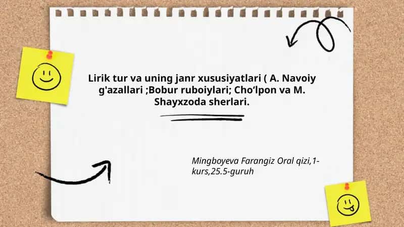 Lirik tur va uning janr xususiyatlari