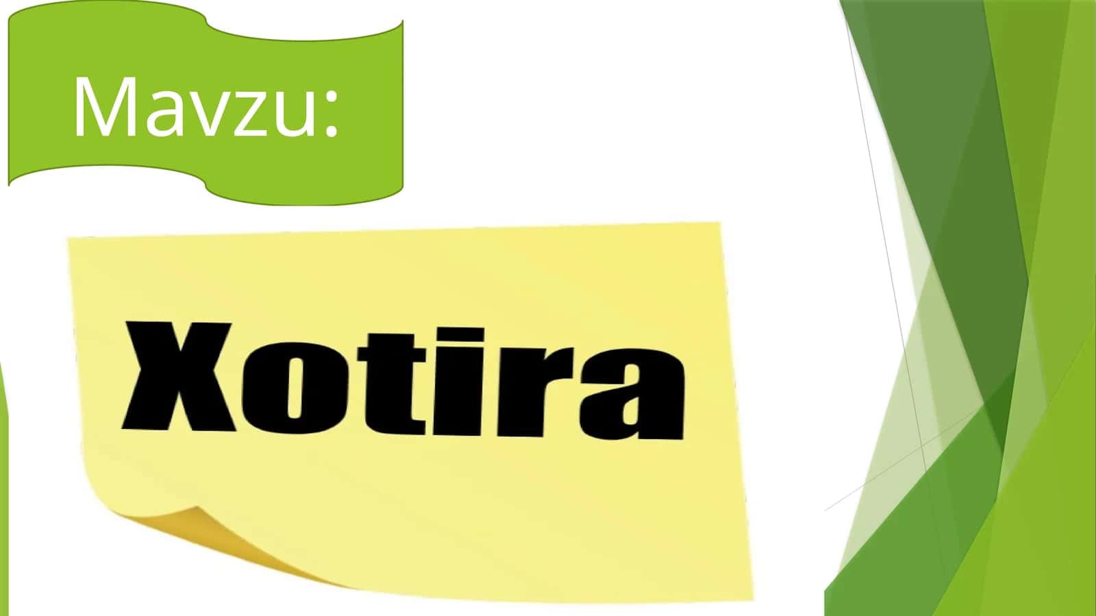Xotira haqida tushunchalar