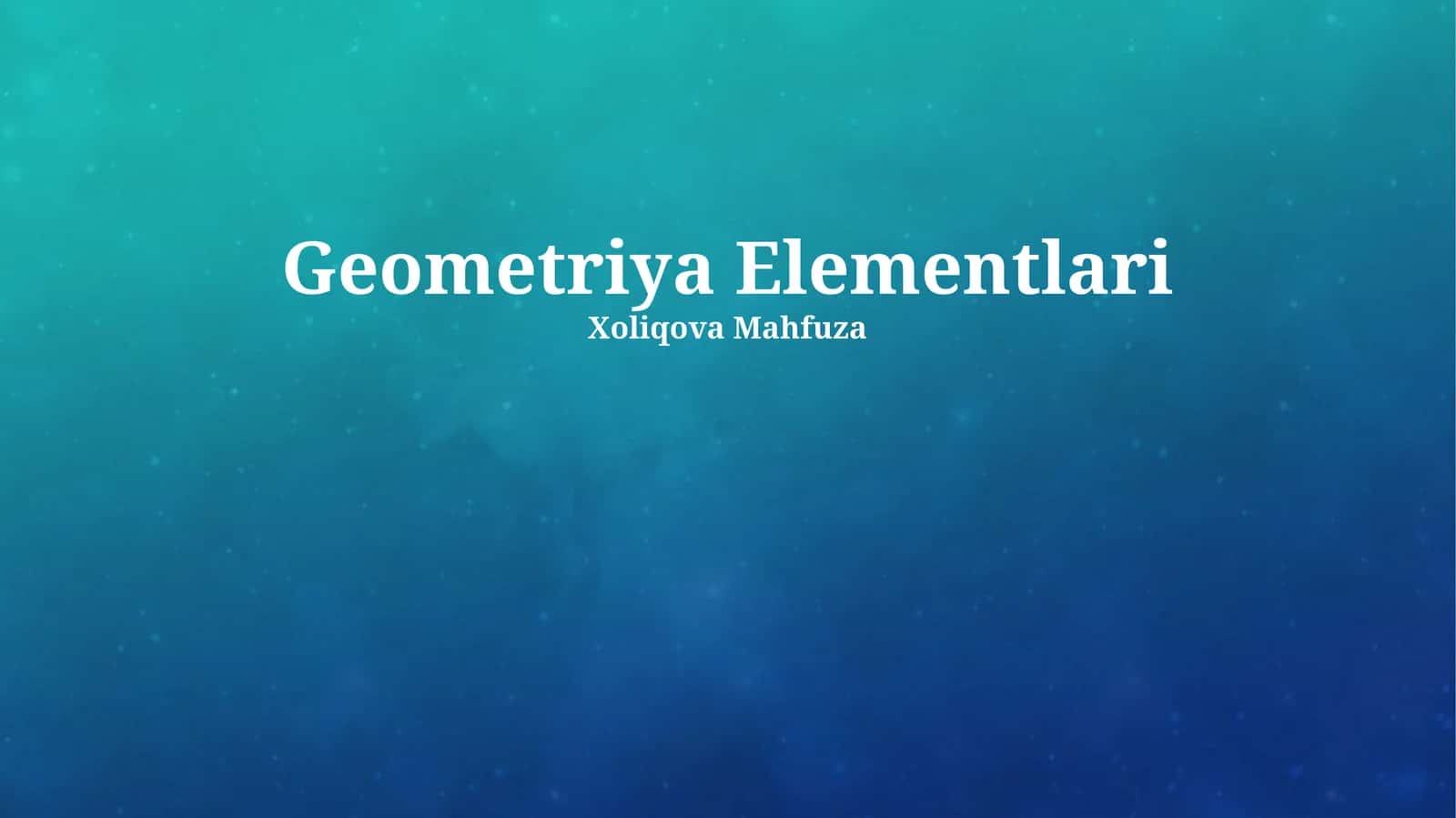 Geometriya Elementlari