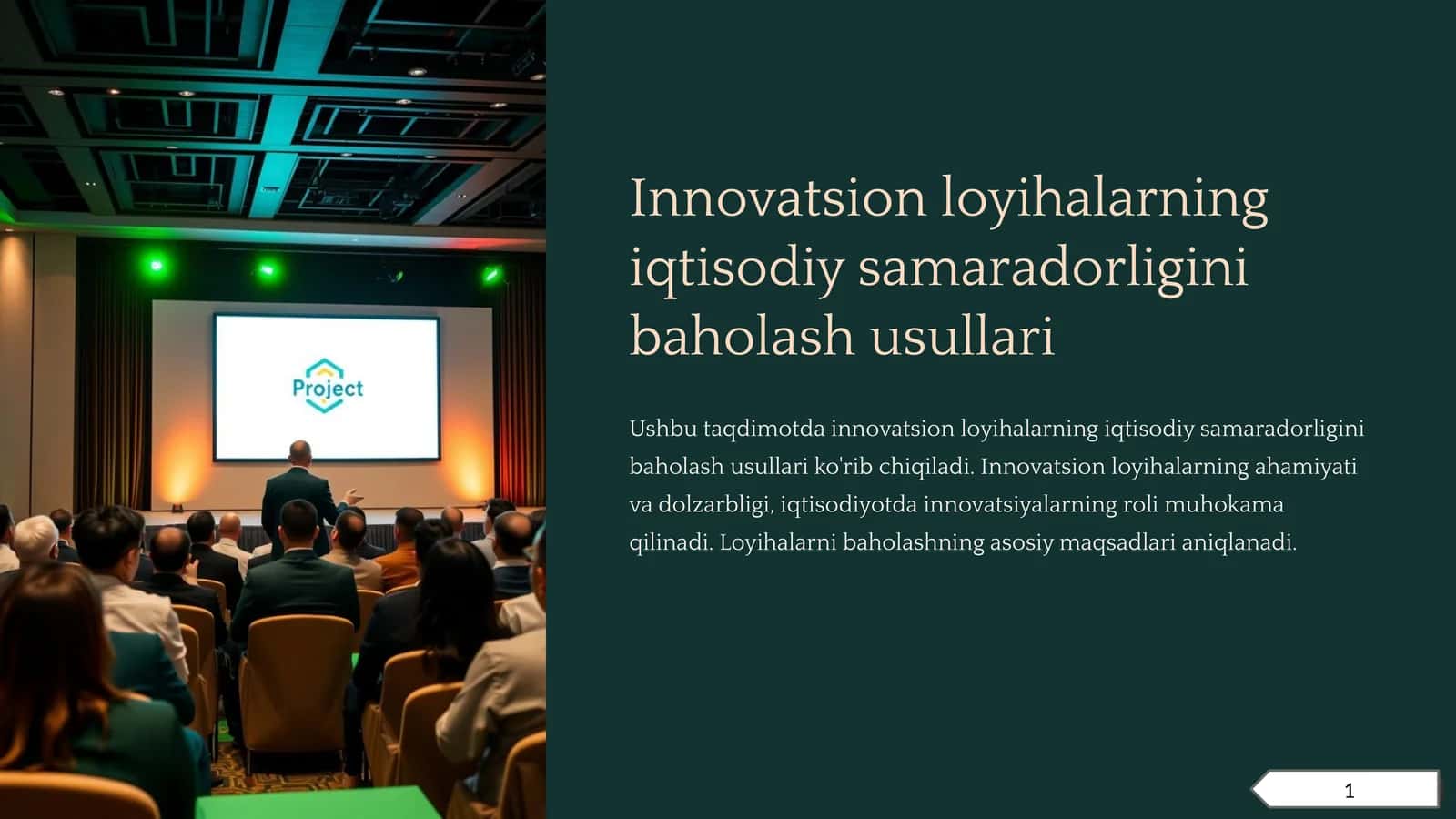 Innovatsion loyihalarning iqtisodiy samaradorligini baholash usullari