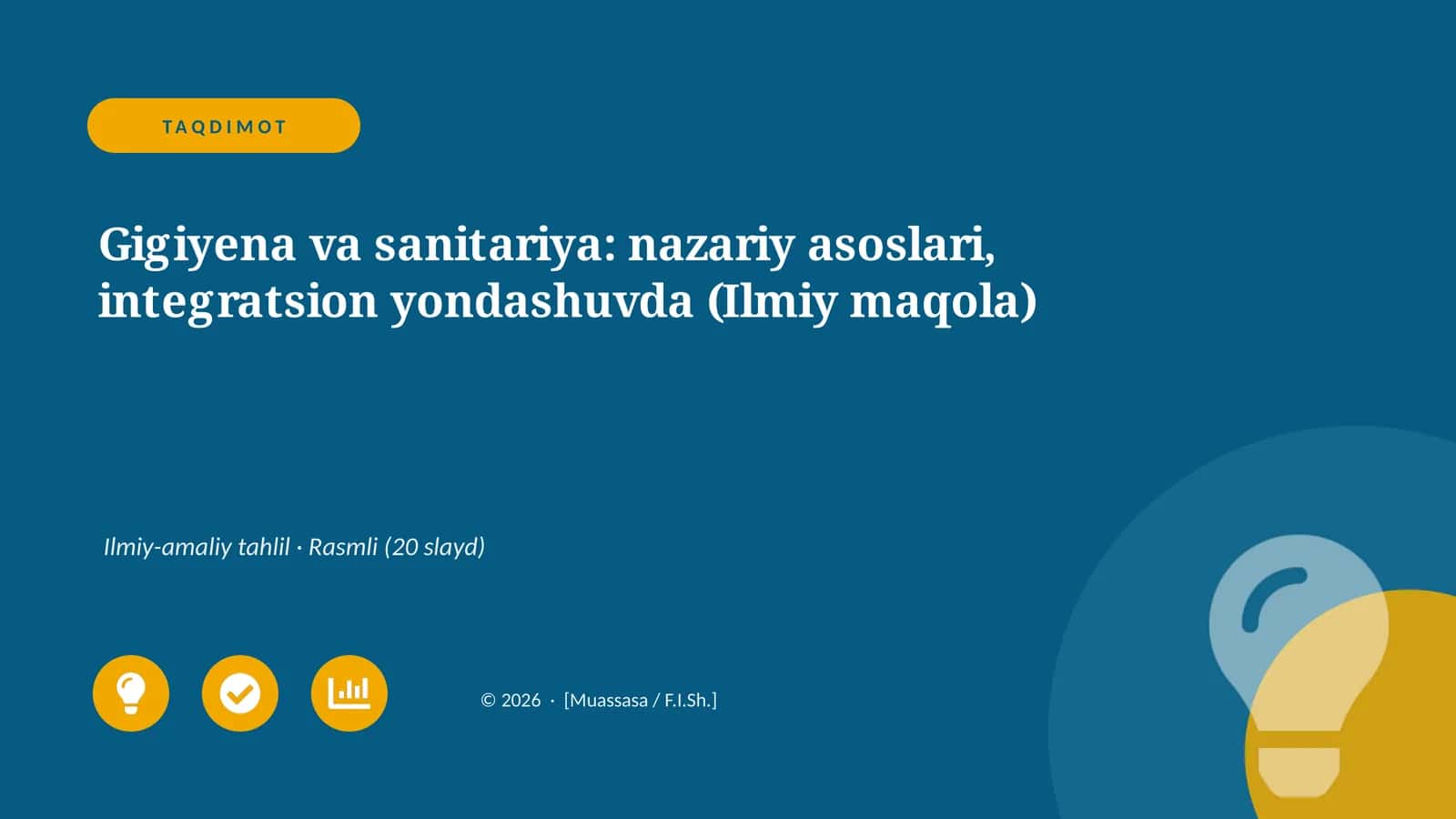 Gigiyena va sanitariya: nazariy asoslari, integratsion yondashuvda (Ilmiy maqola)