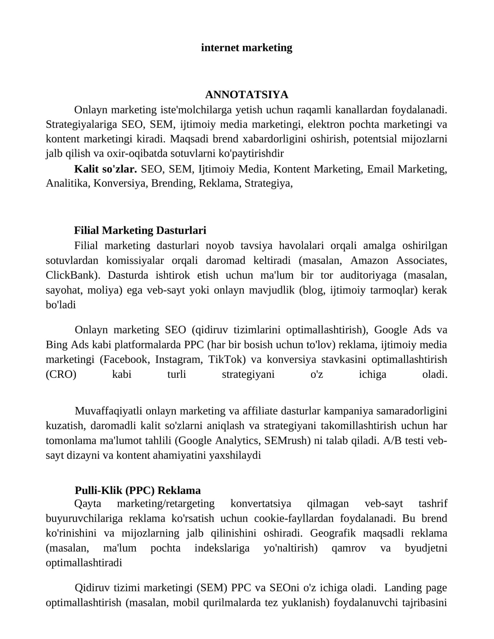 internet marketing