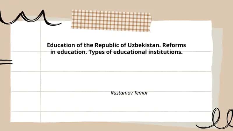 Education of the Republic of Uzbekistan