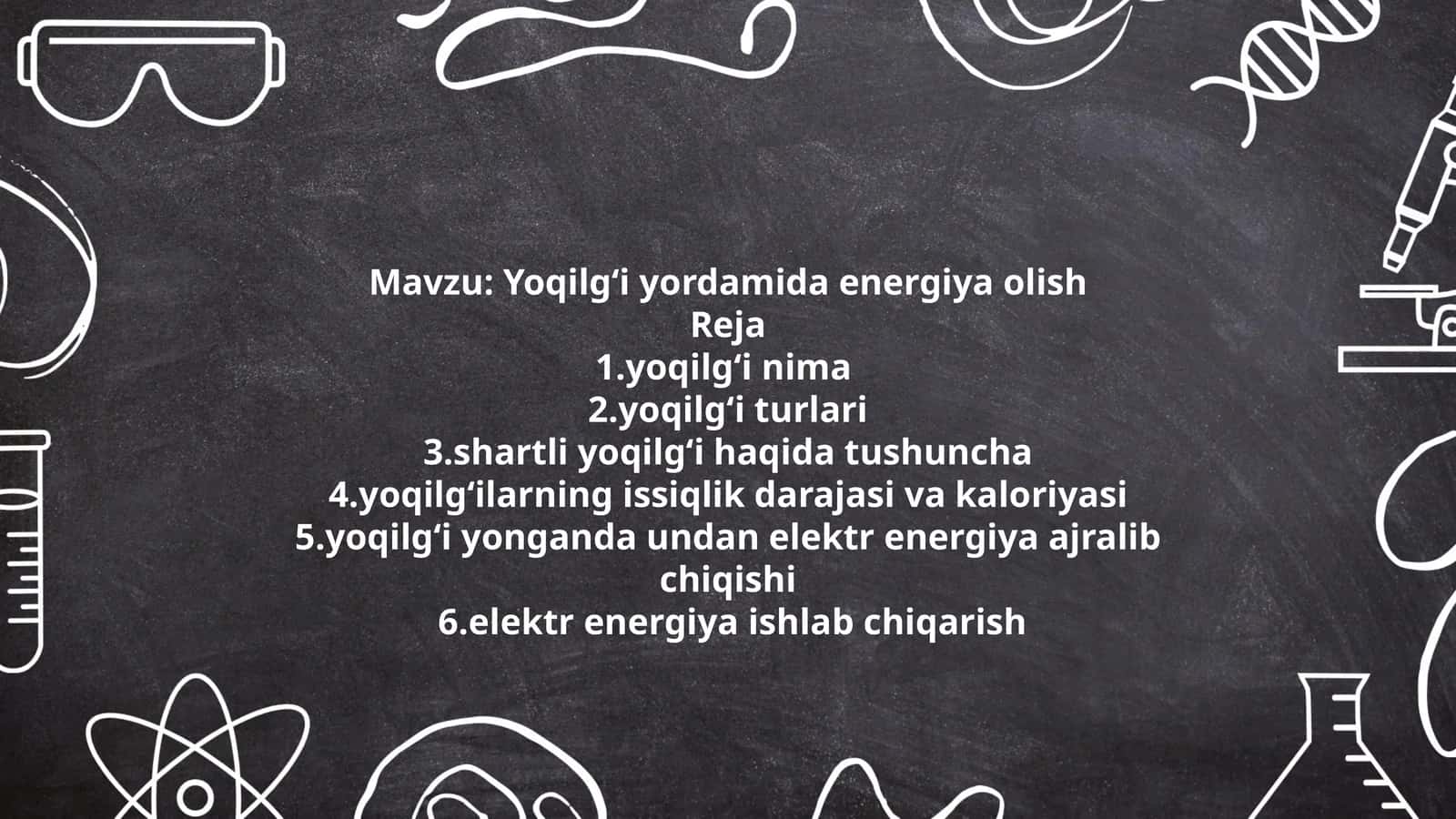 Yoqilgʻi yordamida energiya olish