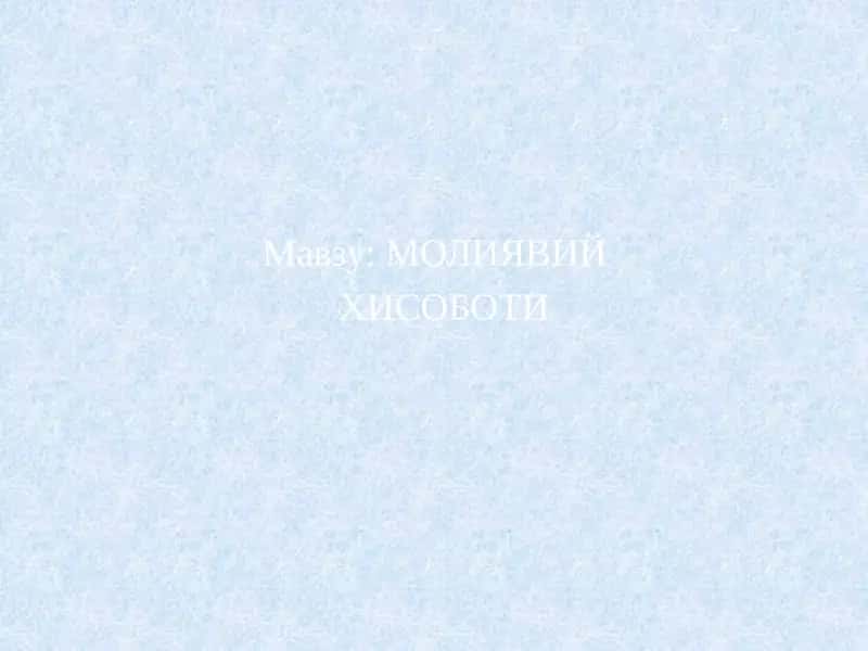 Молиявий Хисоботи Режа