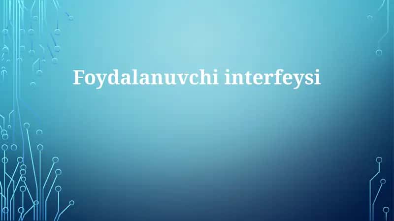 Foydalanuvchi interfeysi