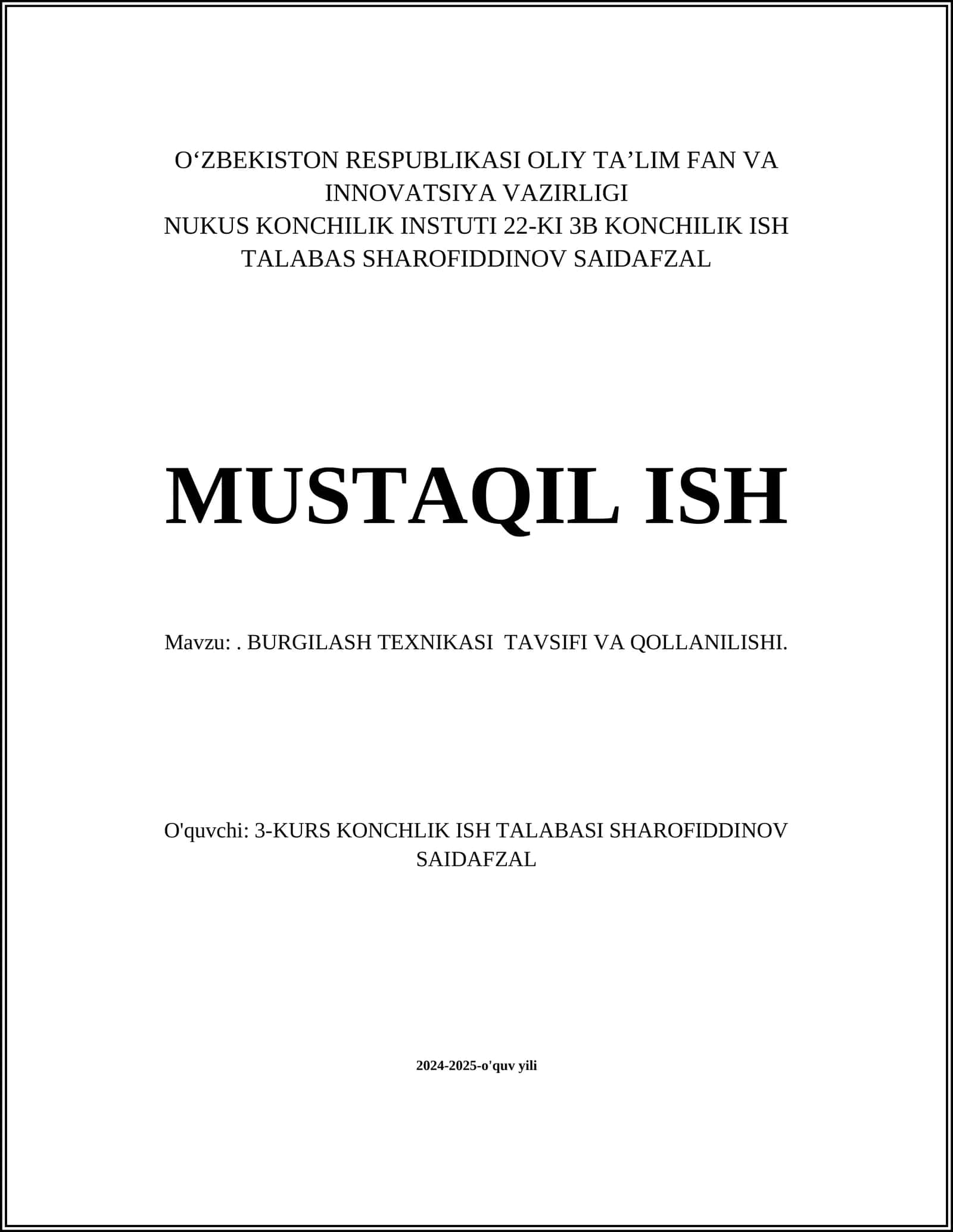 Burg'ilash texnikasi