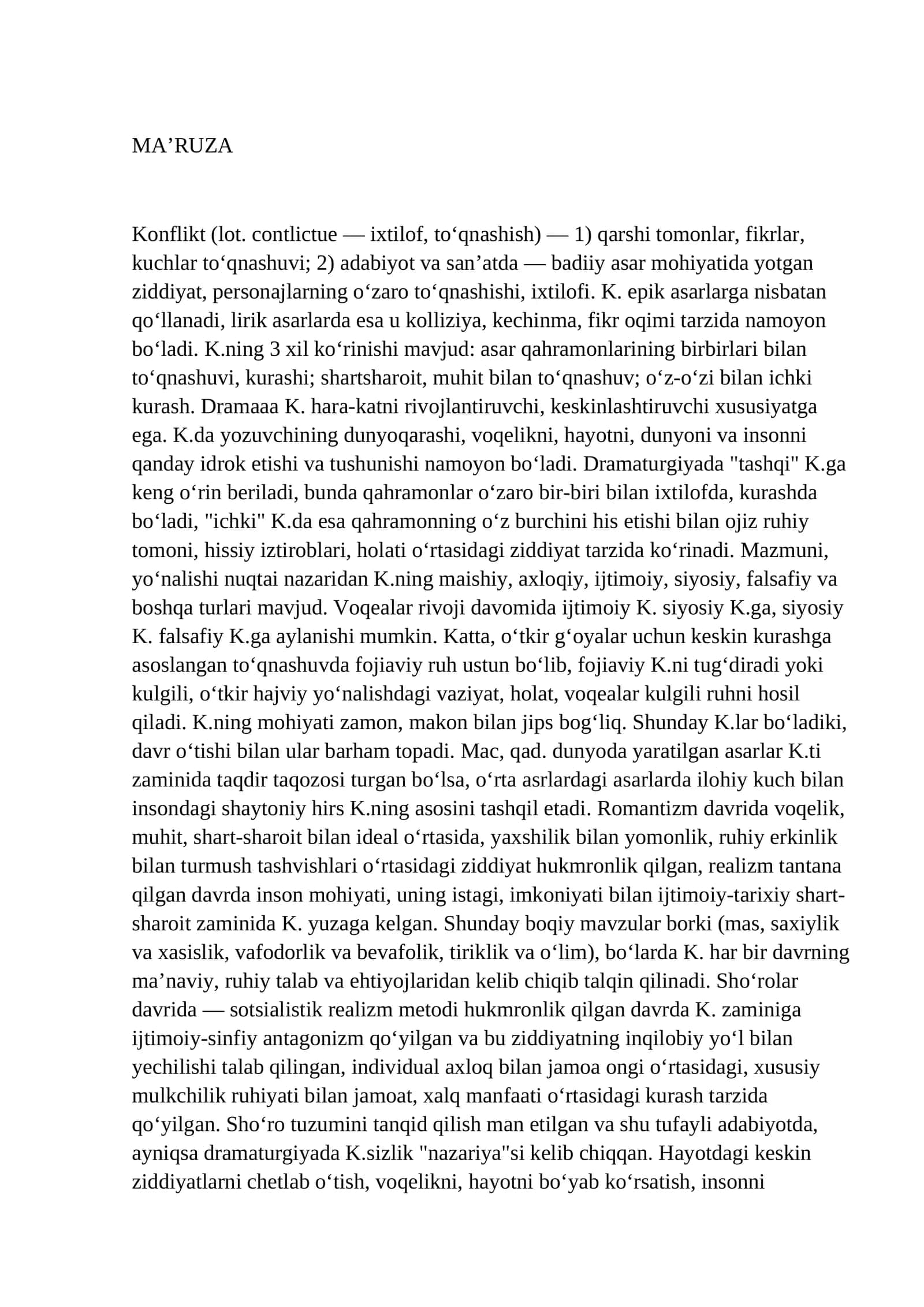 Konflikt (K)