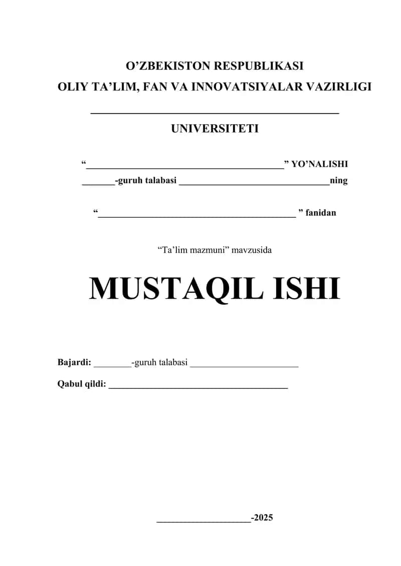Ta'lim mazmuni