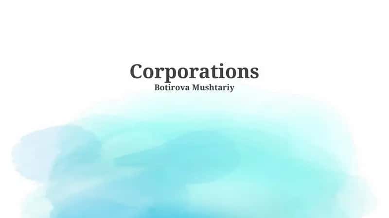 Foundations of Corporations