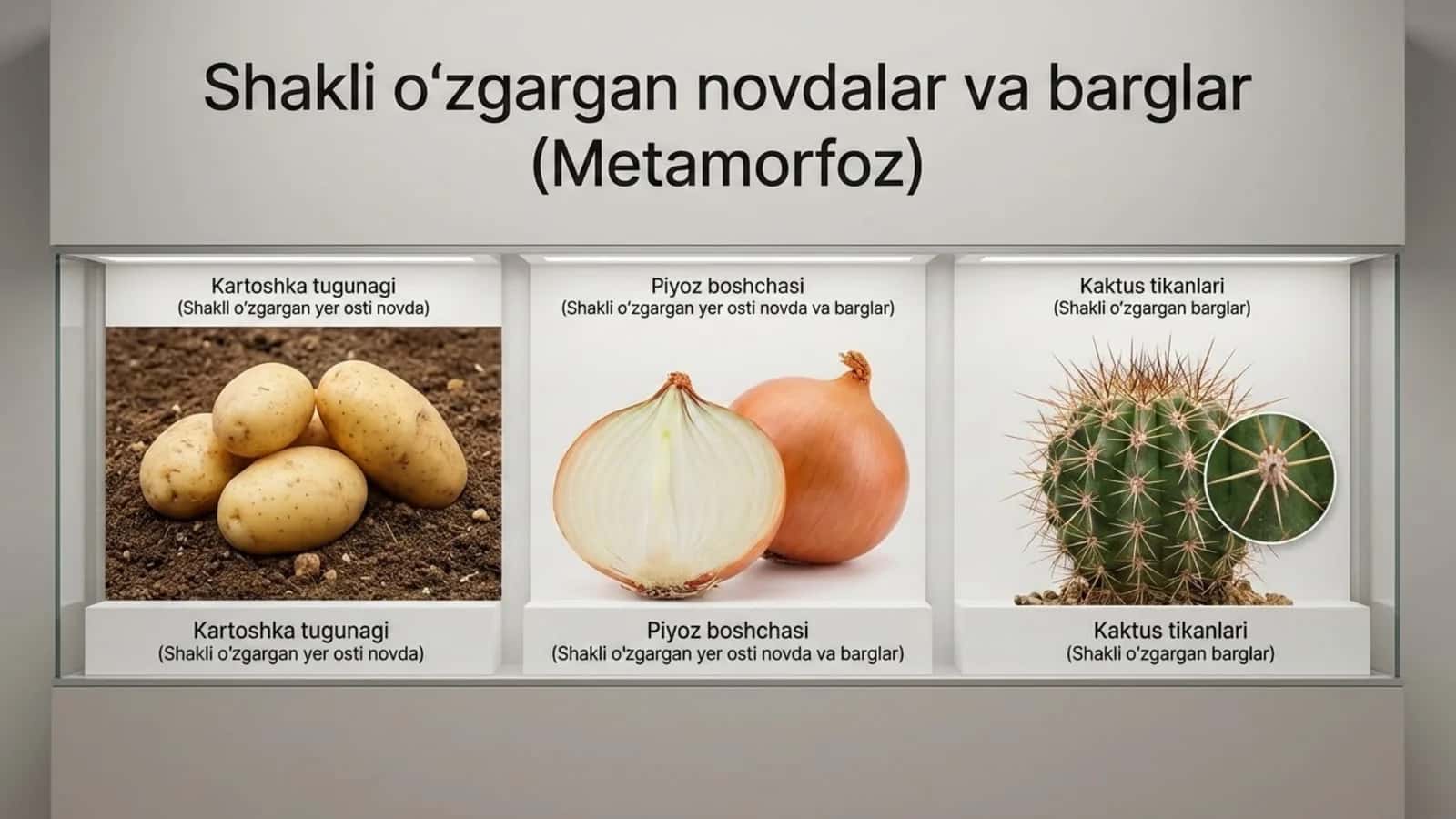 Shakli o'zgargan novdalar va barglar (Metamorfoz)