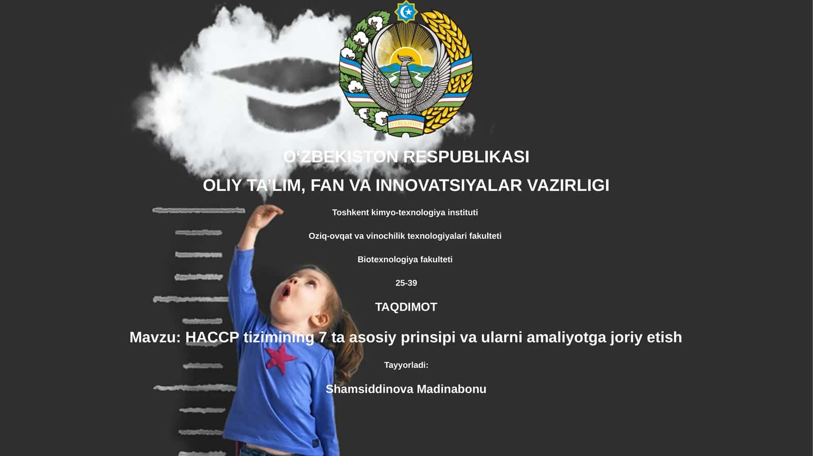 HACCP tizimining 7 ta asosiy prinsipi va ularni amaliyotga joriy etish