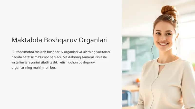 Maktabda Boshqaruv Organlari