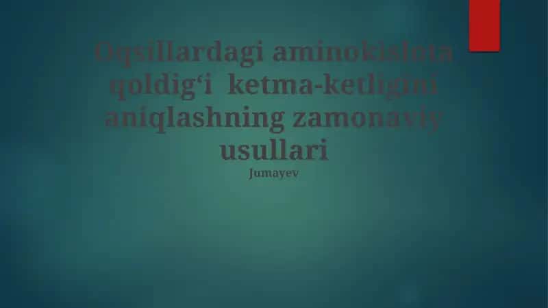 Oqsillardagi aminokislota qoldigʻi ketma-ketligini aniqlashning zamonaviy usullari