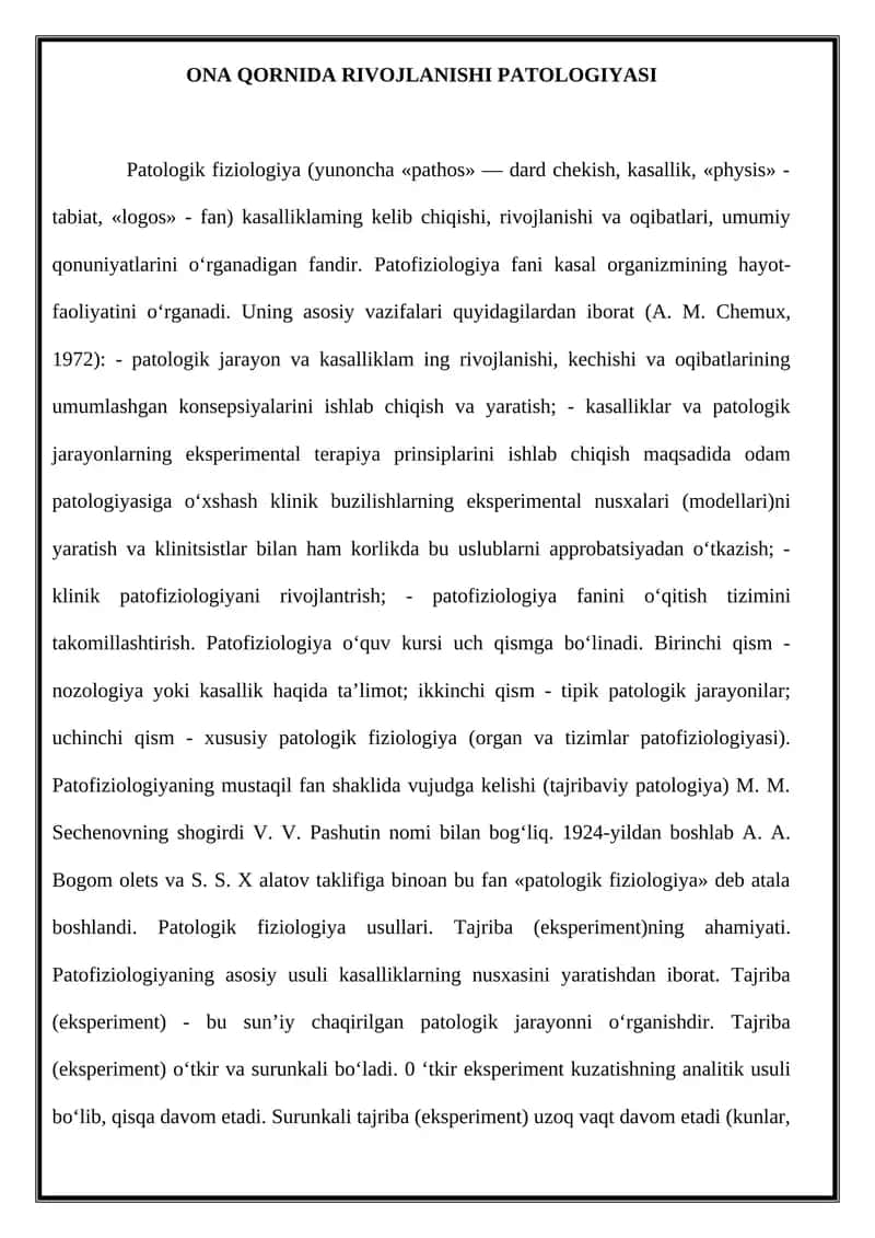 Patologik Fiziologiya