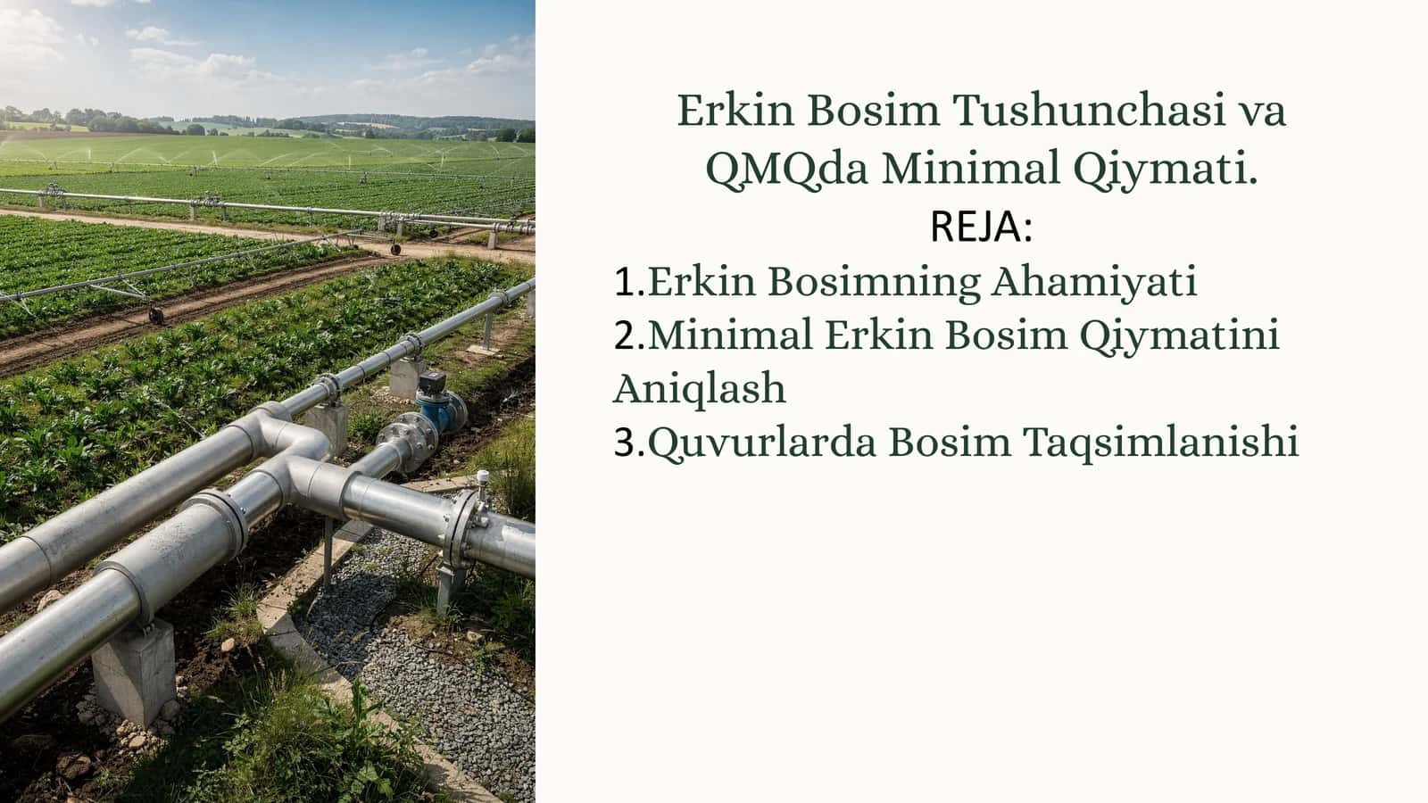 Erkin Bosim Tushunchasi va QMQda Minimal Qiymati