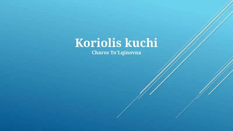 Koriolis kuchi
