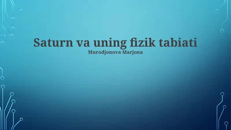 Saturn va uning fizik tabiati