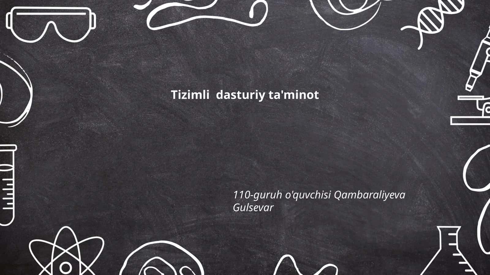 Tizimli dasturiy ta'minot