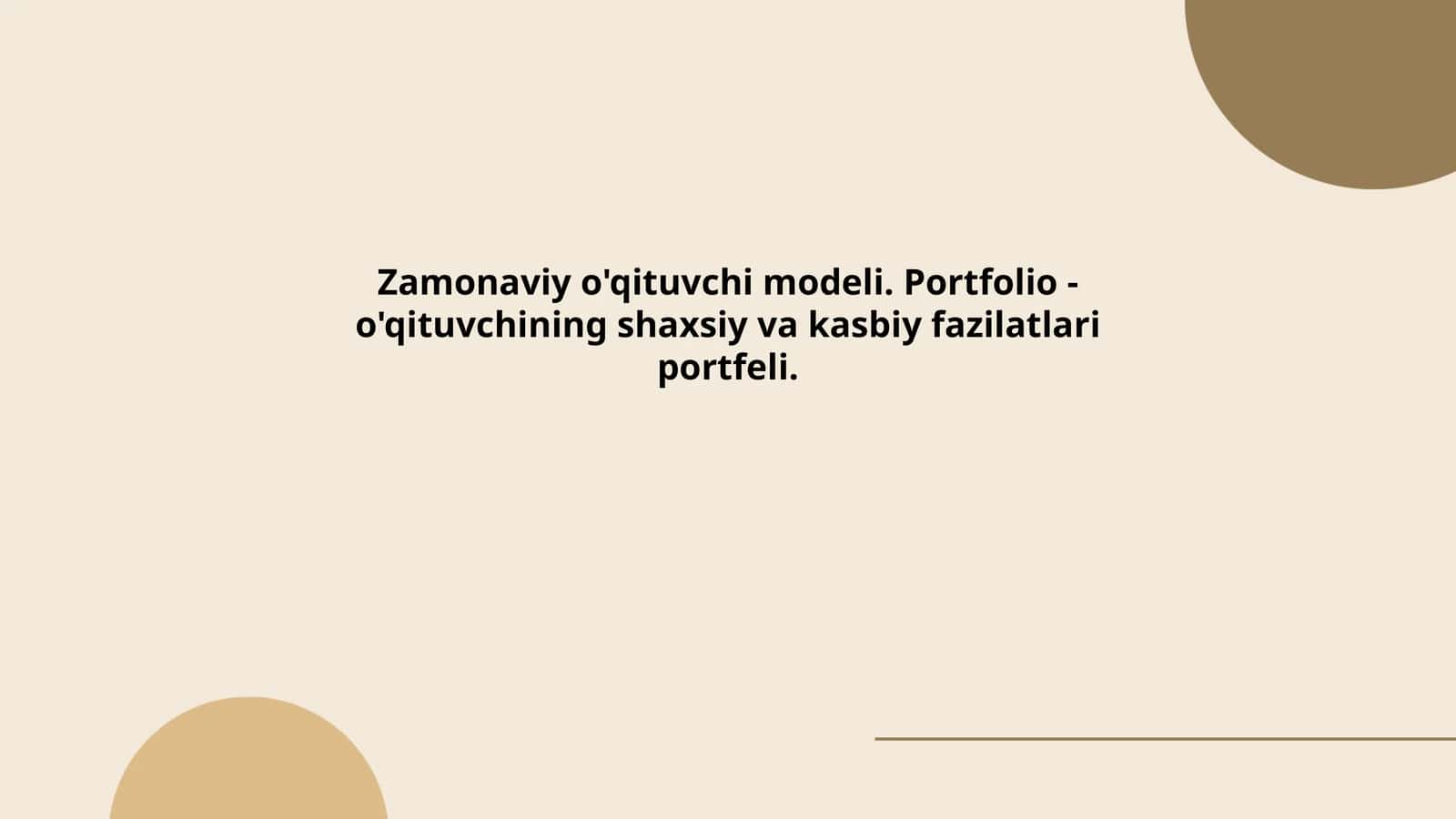 Zamonaviy o'qituvchi modeli. Portfolio