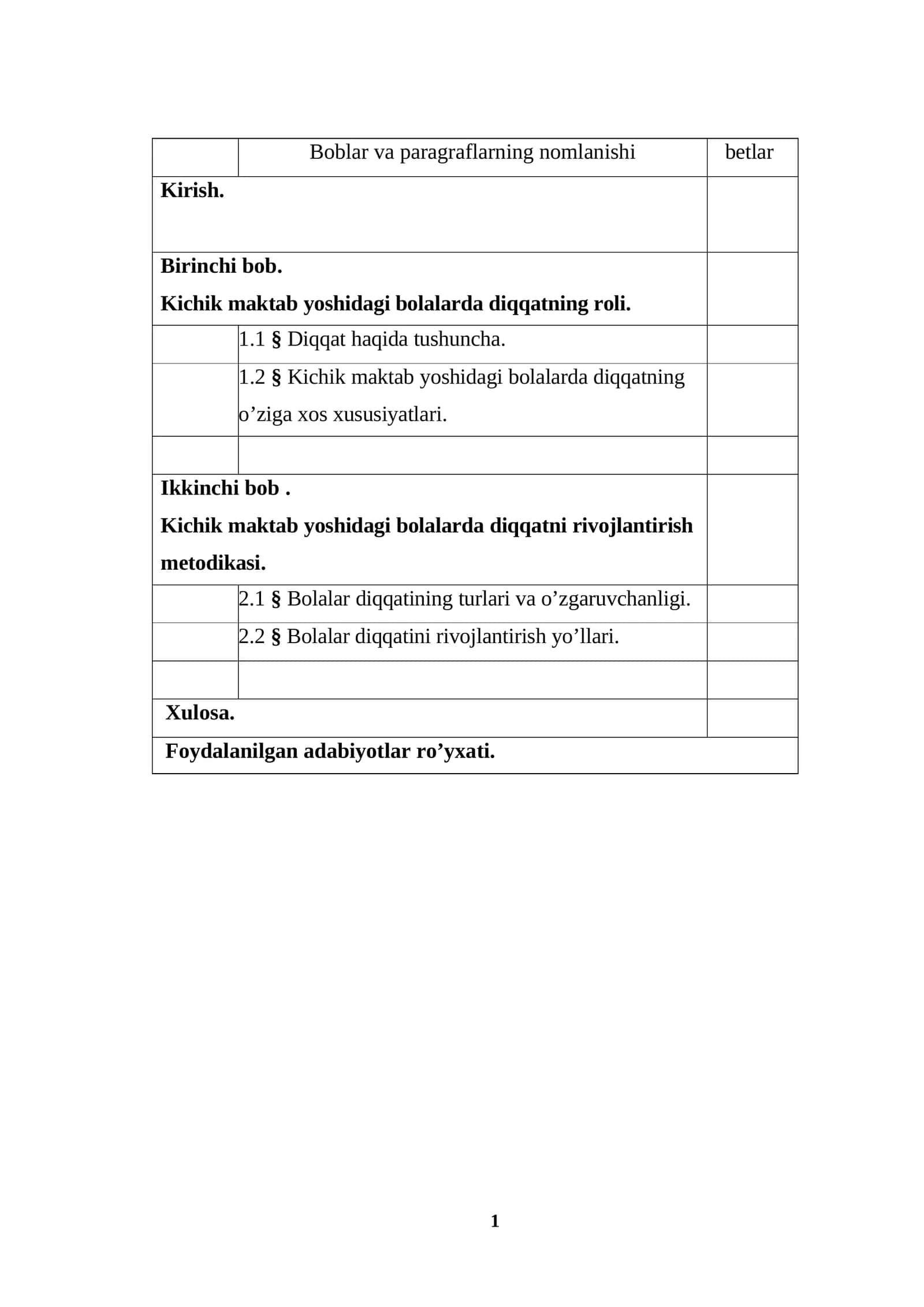 Boblar va paragraflarning nomlanishi