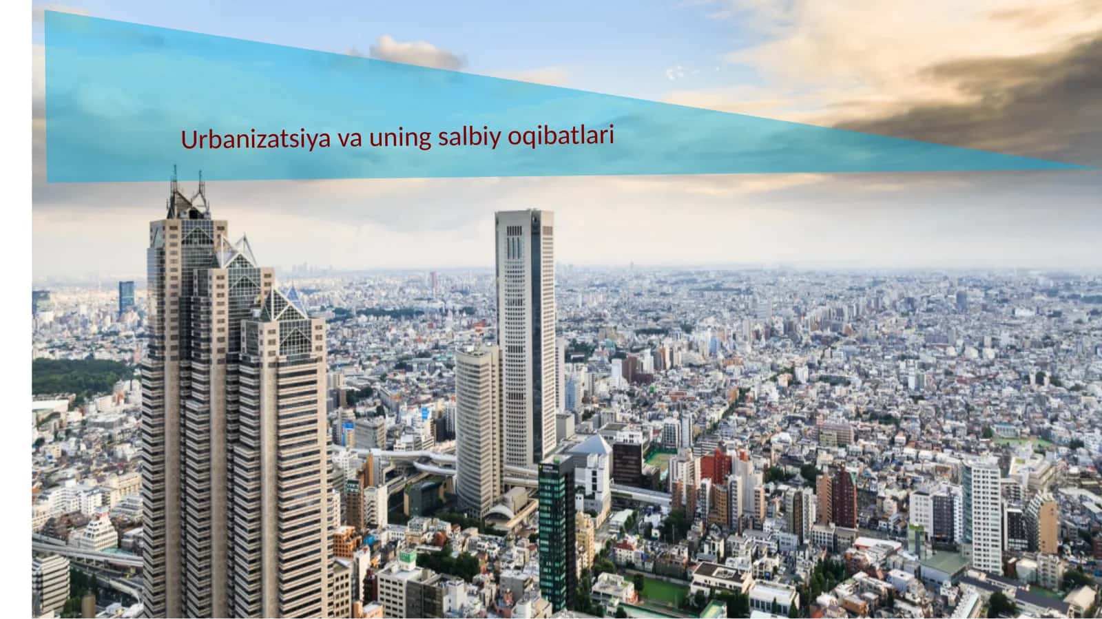 Urbanizatsiya va uning salbiy oqibatlari