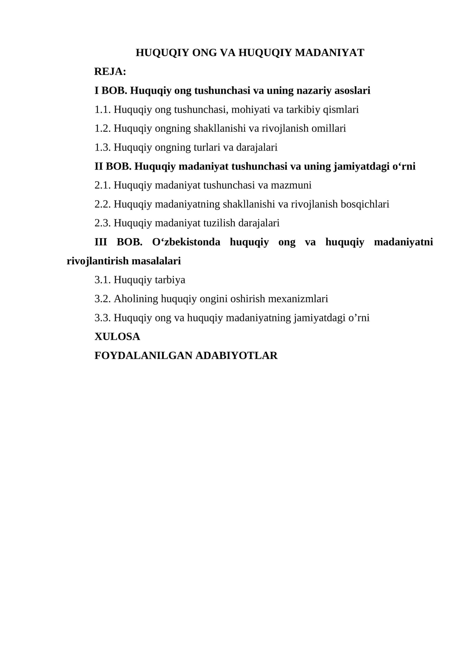 HUQUQIY ONG VA HUQUQIY MADANIYAT